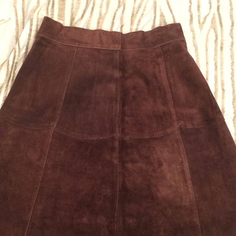 Stunning Heavy Thick Vintage Brown Suede Skirt Long Snap - Etsy