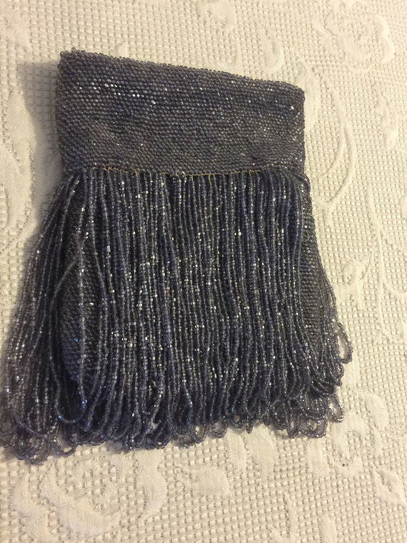 Vintage Glass Beaded Handbag Rare Trimmed Tassel L