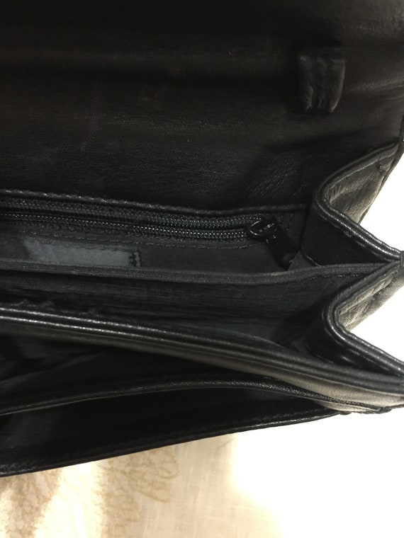 Donna Karen Black Leather Pouchette Brief Heavy S… - image 7