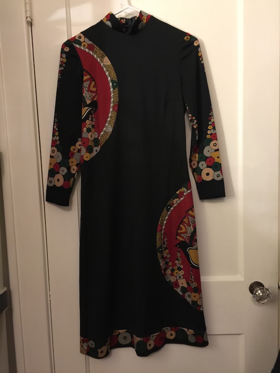 Buy Aremis Vintage Black Dress Modern Geometric Italian Black