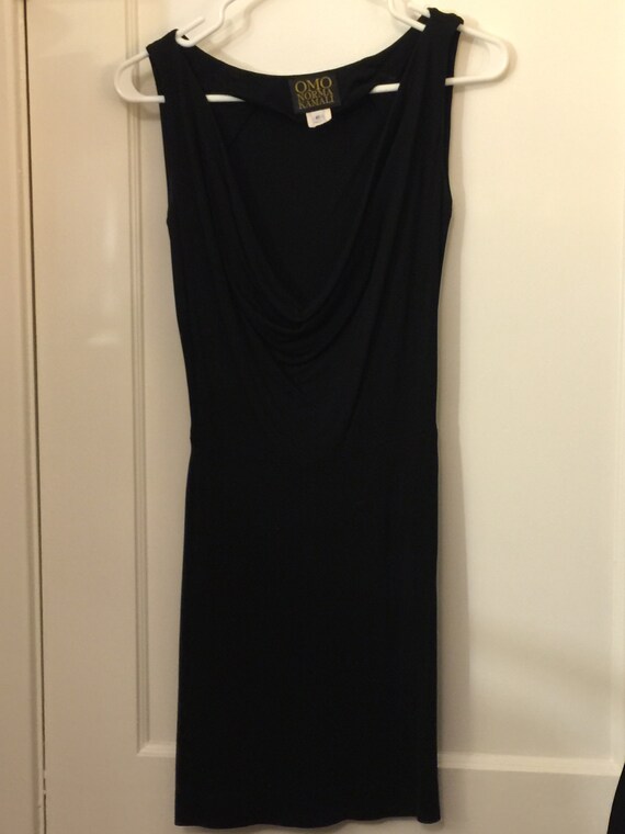 OMO Norma Kamali Black Dress Small Slinky Black Dress Deep Scoop Little Black Dress Side Zipper 6 Silky Comfortable Must Etsy
