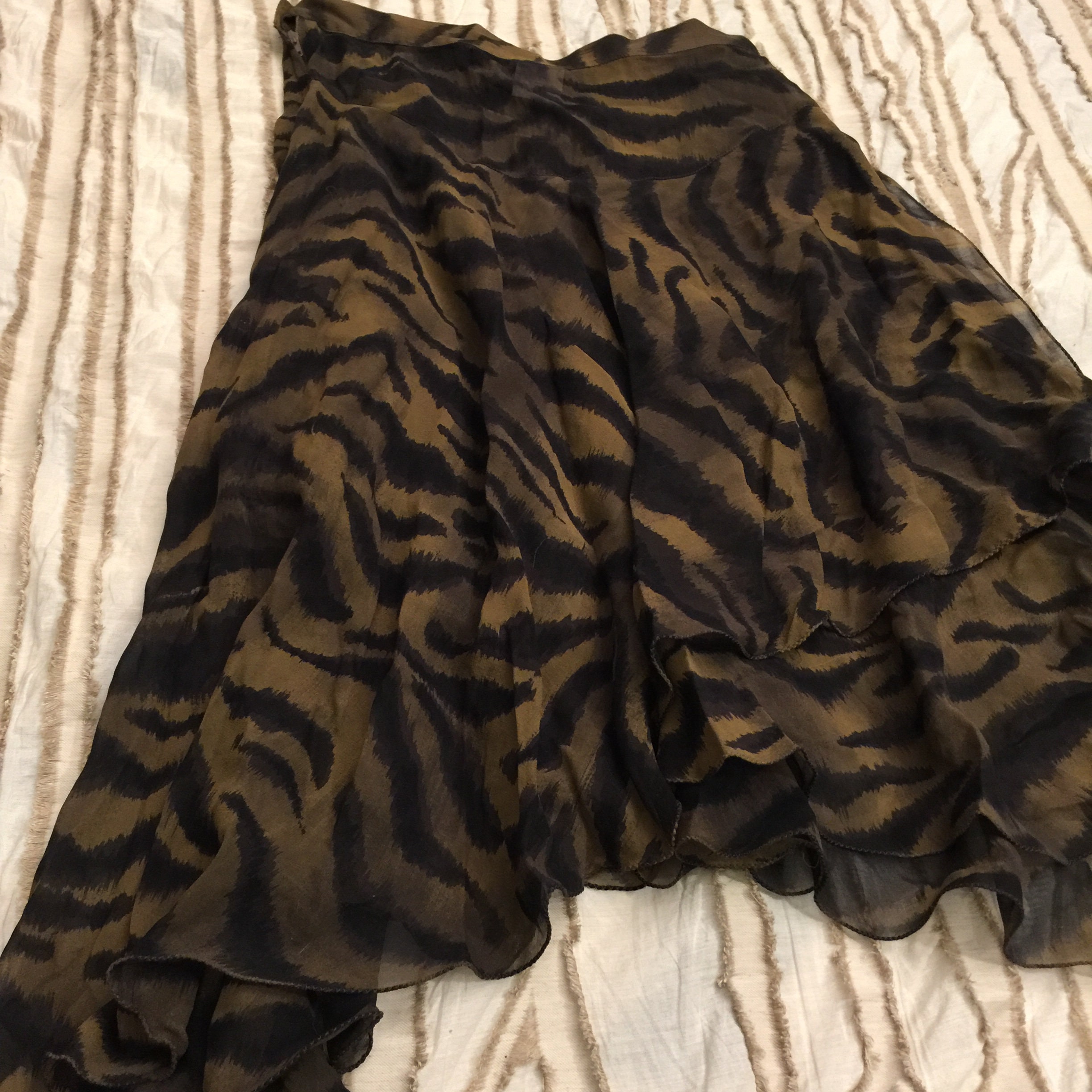 Stunning Krizia Vintage Brown Black Skirt Animal Print Tiger | Etsy