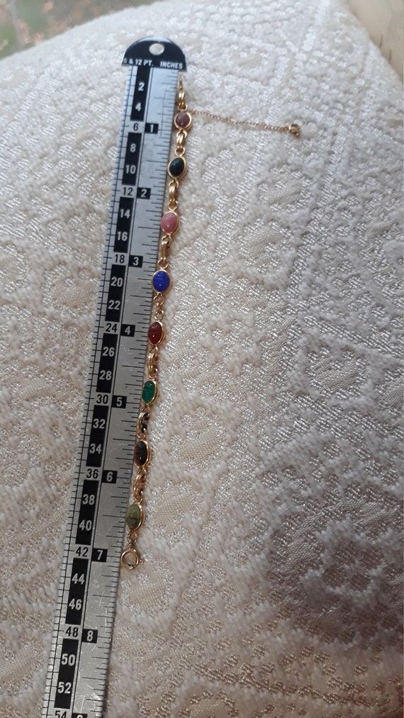Vintage Van Dell Gold Scarab Bracelet 7" Inches M… - image 7