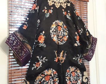 Antique Dynasty Silk Robe Embroidered Silk Robe Collectible
