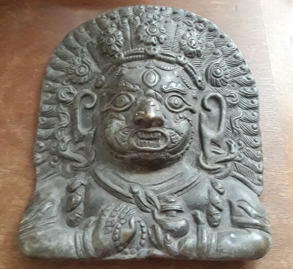 Masque antique Inde Visage Mur Kumari Plaque Mythes Amulette  Etsy