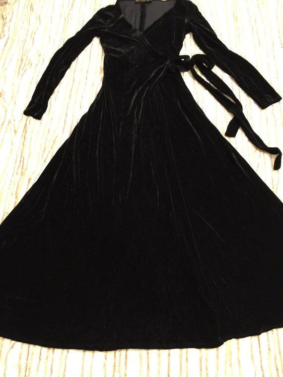Stunning Vintage Black Donna Karan Dress Velvet Wrap Black Dress Luxury Cocktail Neck Sheath Party Evening Small Sexy Wedding Gothic Etsy Canada