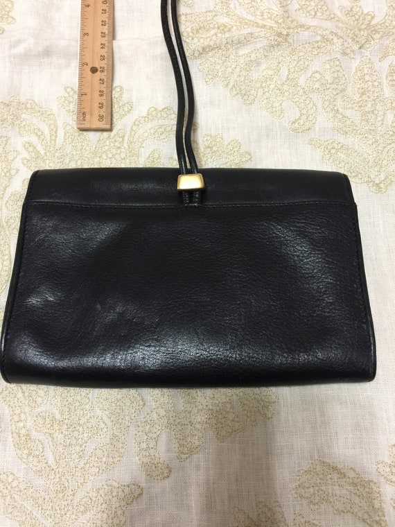 Donna Karen Black Leather Pouchette Brief Heavy S… - image 4