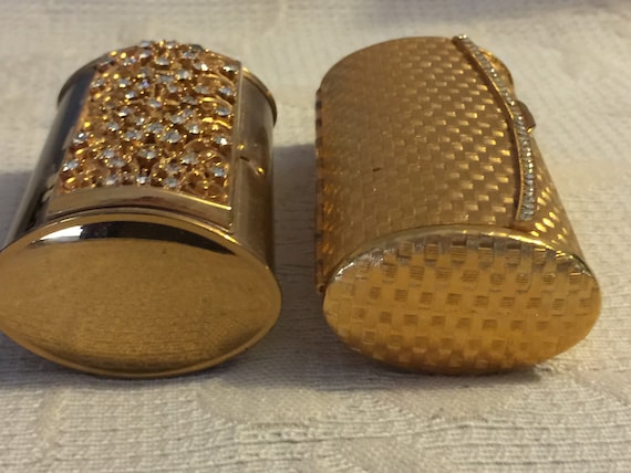 Lot Two Vintage Golden Bolster Rhinestone Purse Co