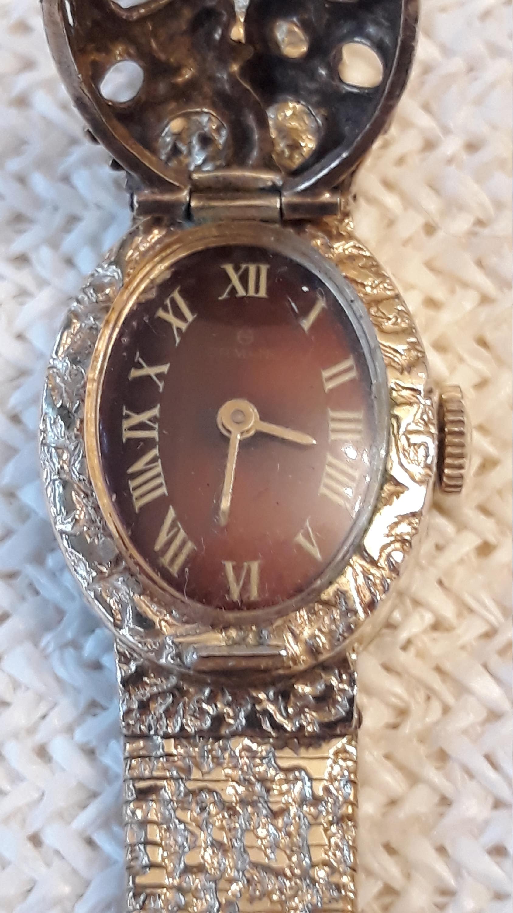 Ermano Secret Watch Gold Watch Rolled Rare Revival Women's Brutalist