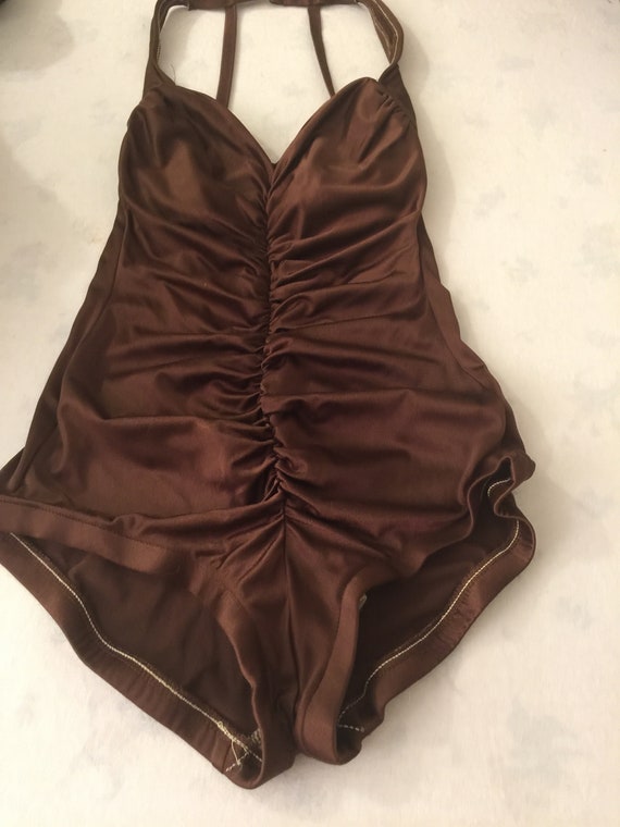 Stunning Robby Len Vintage Silky Brown Metallic O… - image 7