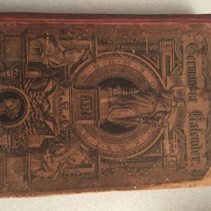 Antique date Book Germania Calendar Book 1892 rare antique History