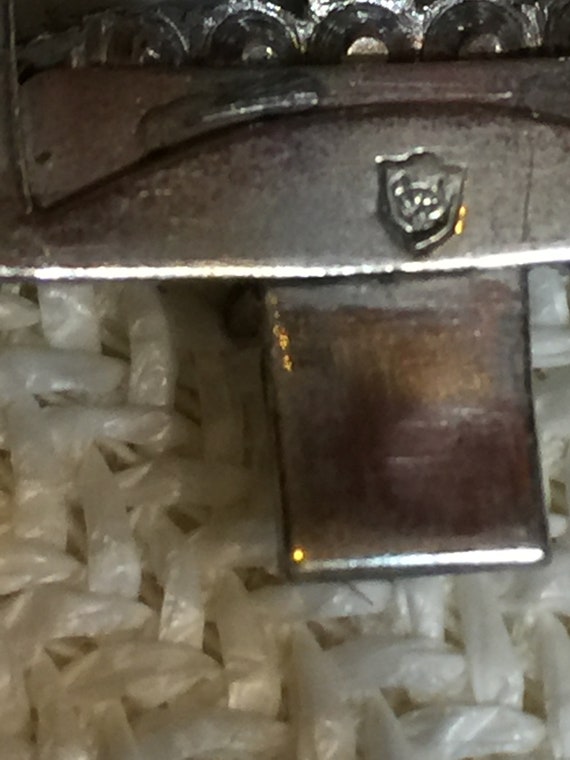 Wide 1930's Rhinestone Bracelet Cuff Silver Rare … - image 3