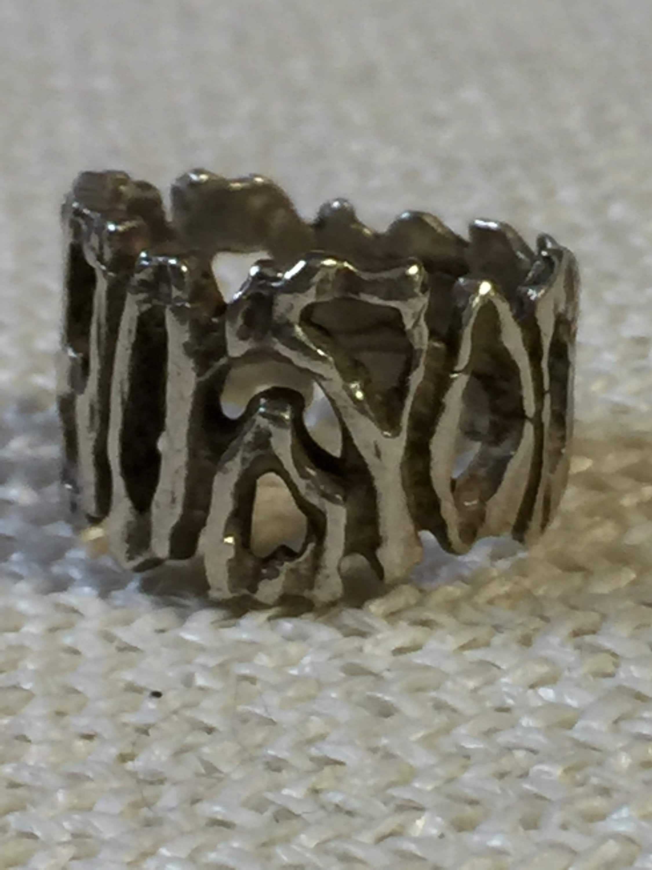 Details about   Vtg Abstract Brutalist Sterling Silver 925 Ring Sz 7 C93 