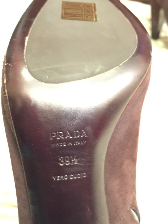 Stunning Vintage Prada Brown Suede Boots Mid Drea… - image 7