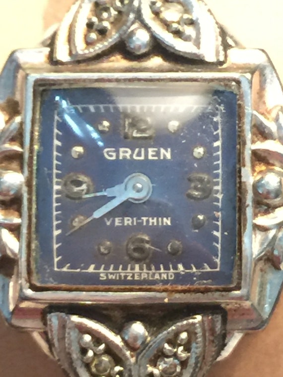 Vintage Gruen Very-thin Ladies Gold Diamond Wrist… - image 5