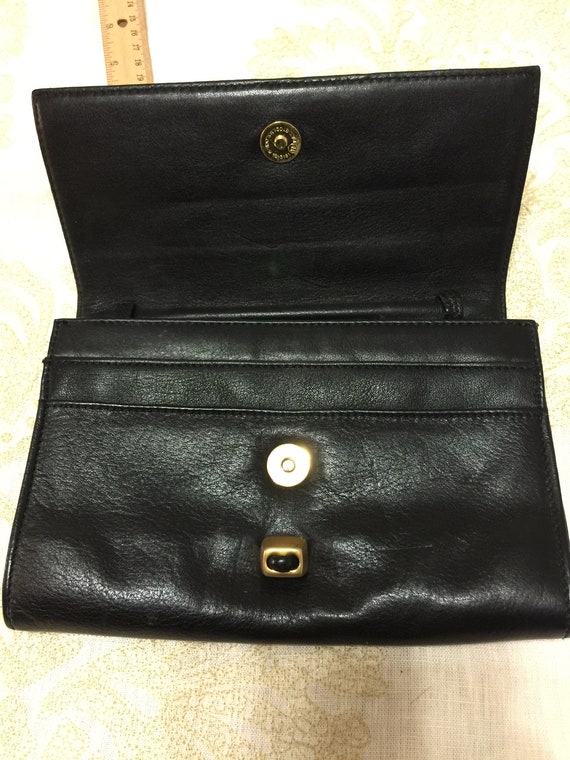 Donna Karen Black Leather Pouchette Brief Heavy S… - image 8