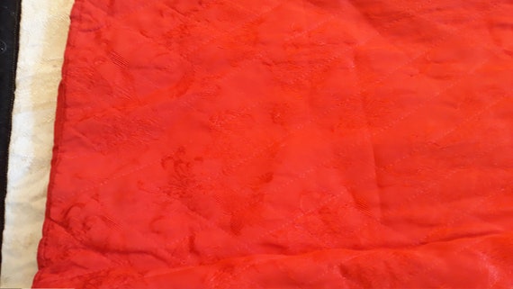 Red Kimono Robe Royal Silk Quilted Kimono Orange … - image 10