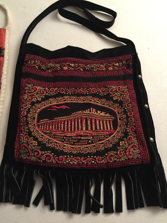 Two Greek Handbags made in Greece studded mint co… - image 2