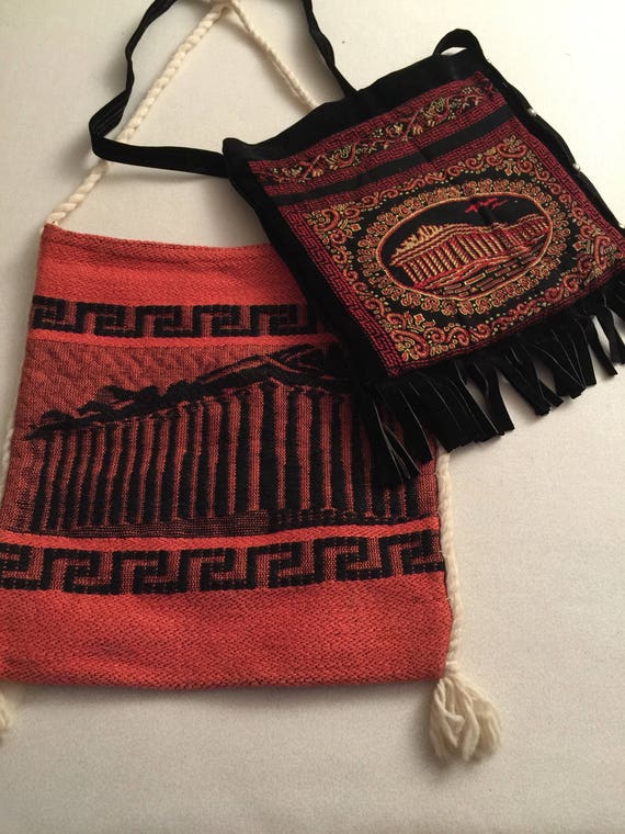 Two Greek Handbags made in Greece studded mint co… - image 7