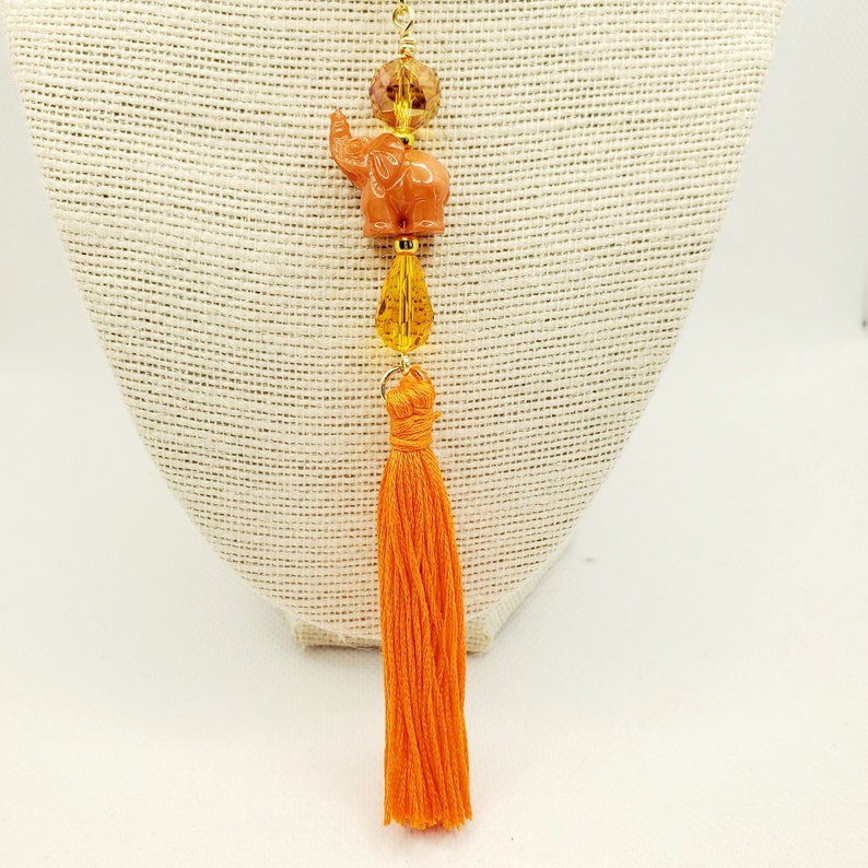 Orange Elephant Pendant
