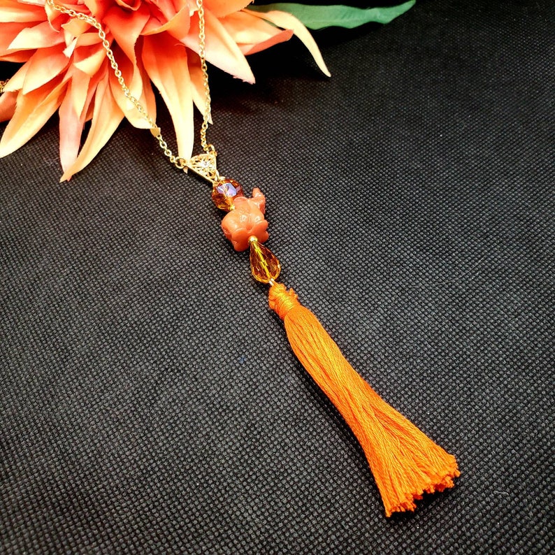 Orange Elephant Pendant