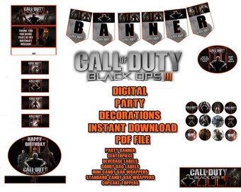 Call Of Duty Party Banner 1111 Happy Birthday Banner Etsy