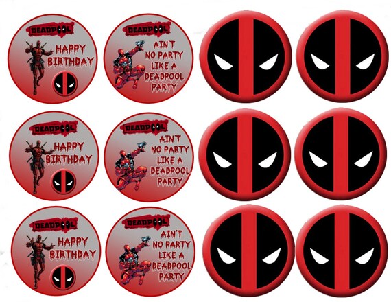 Deadpool Digital Party Decorations Banner Centerpiece And Etsy