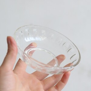 Vintage Pressed Glass Candy Bowl: Etched Clear Glass Serving Plate