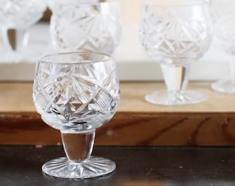 Vintage Cut Crystal Cordial Glasses - Set of 12 Elegant Liqueur Barware