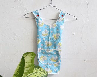 chemise tablier soviétique vintage pour tout-petits - tablier pour tout-petits avec motif chat - Fabriqué en coton soviétique 1-3 ans - vêtements de bébé vintage - vêtements pour tout-petits des années 80