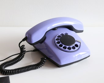 New SPEKTR-3 purple rotary phone 1990s vintage landline telephone made in USSR спектр-3