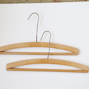 Vintage 1950s Wooden Coat Hanger Set: Rustic Home Decor