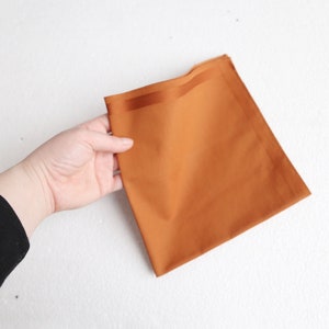 Vintage 70s Woven Cotton Handkerchief - Brown Unisex Hankie