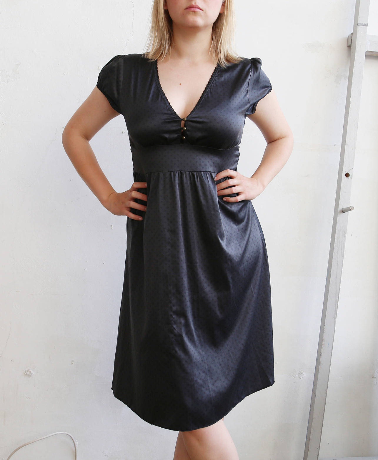 grey chiffon bridesmaid dresses Queendancer Women Sheath Dark Grey Simple Bridesmaid Dress Spaghetti Straps  Sleeveless Wedding Guest Dress – queendanceruk main image 0