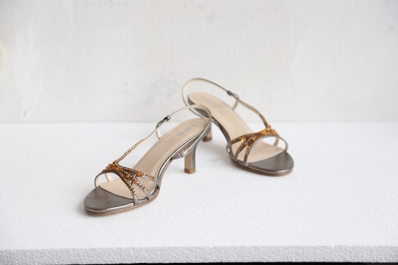 kitten heel evening sandals