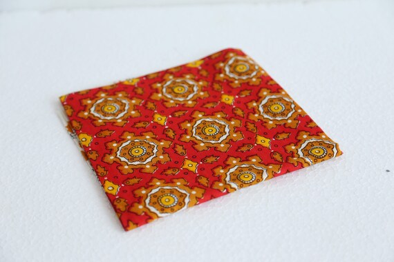 Vintage orange ornamental pattern scarf 1971 woma… - image 3