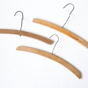 Vintage 1950s Wooden Coat Hangers - Set of 3 - Rustic Home Decor