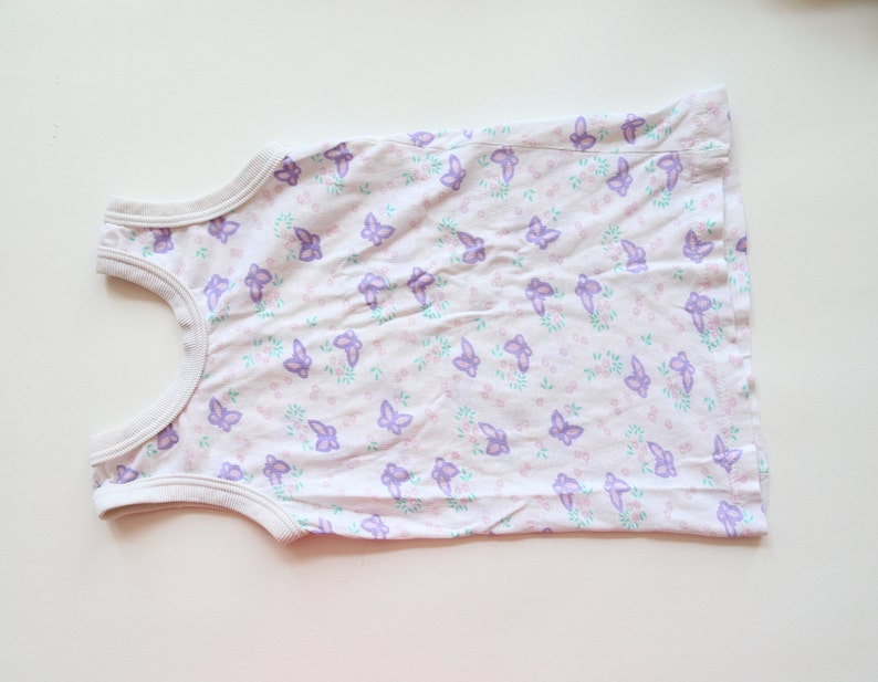 Vintage Soviet toddler baby Shirt vintage baby wear toddler 90s maika undershirt butterfly pattern Made in USSR cotton 2-3 years