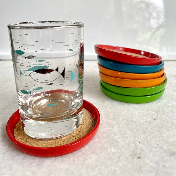 Vintage Mid Century Multi-Color Coasters - Made in Japan