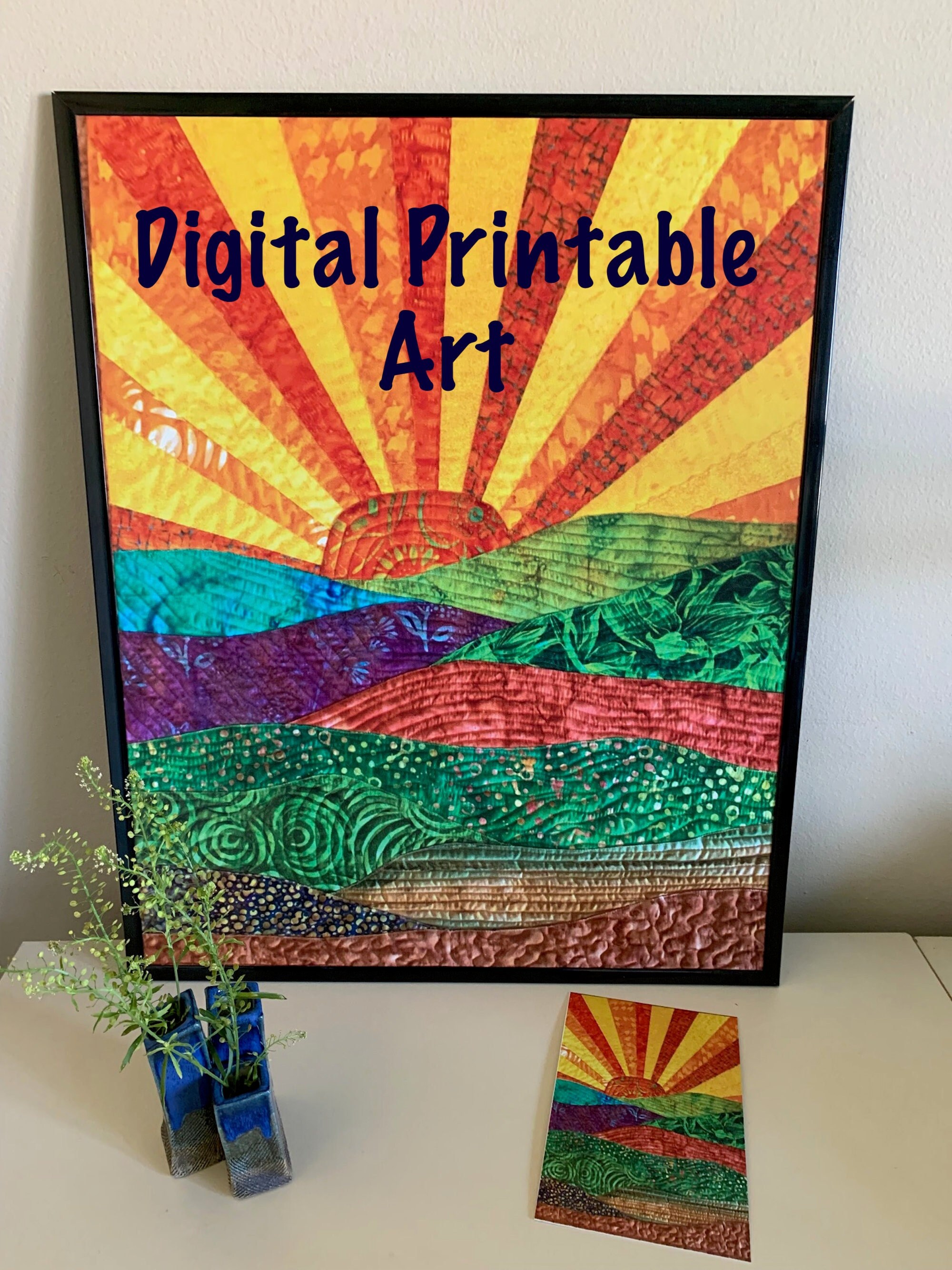 Printable Art, Digital Download Print of Art Quilt Original Work