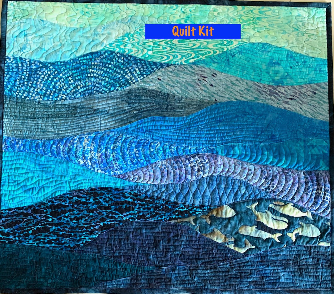 Ocean Quilt Kit, DIY Quilt Kit, Make Your Own Art Quilt Etsy