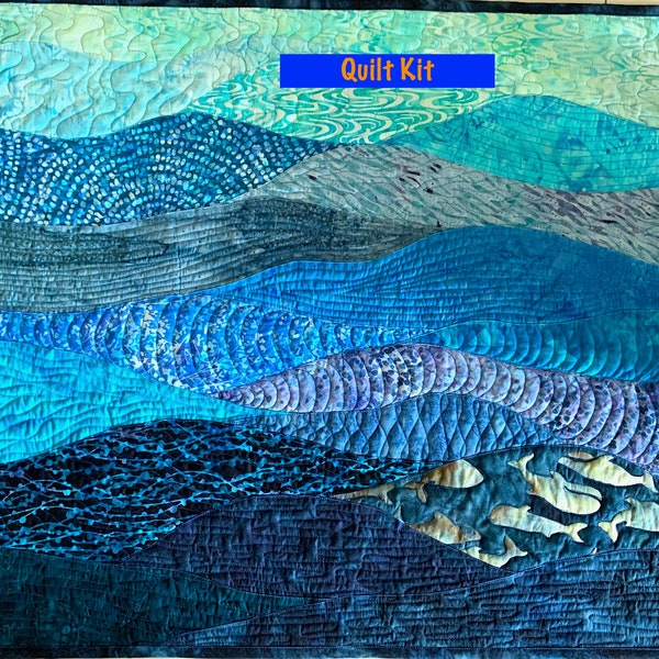 Ocean Quilt Kit, DIY Quilt Kit, Make Your Own Art Quilt