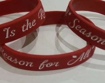 Silicone Wristband: Jesus Is the Reason for All Seasons / Christian Bracelet / Religious / Witnessing tool / Spiritual Jewellery /