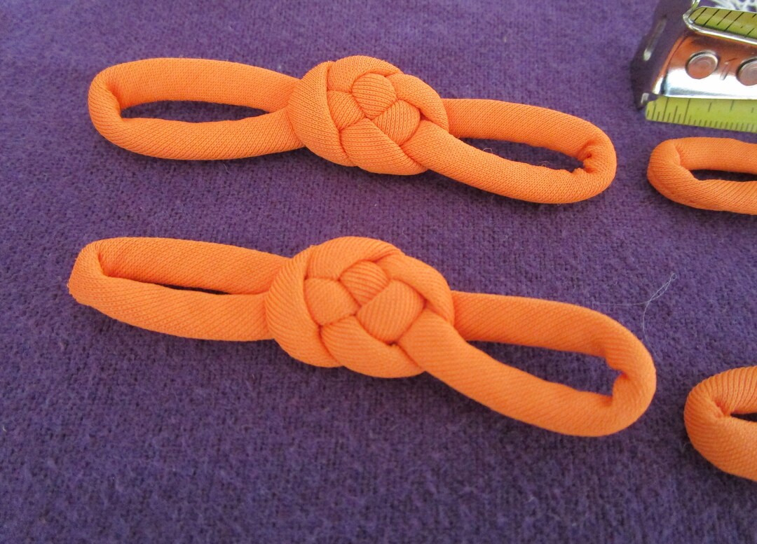 Orange Braided Button Loop Clasps, Asian Garment Embellishment - Etsy