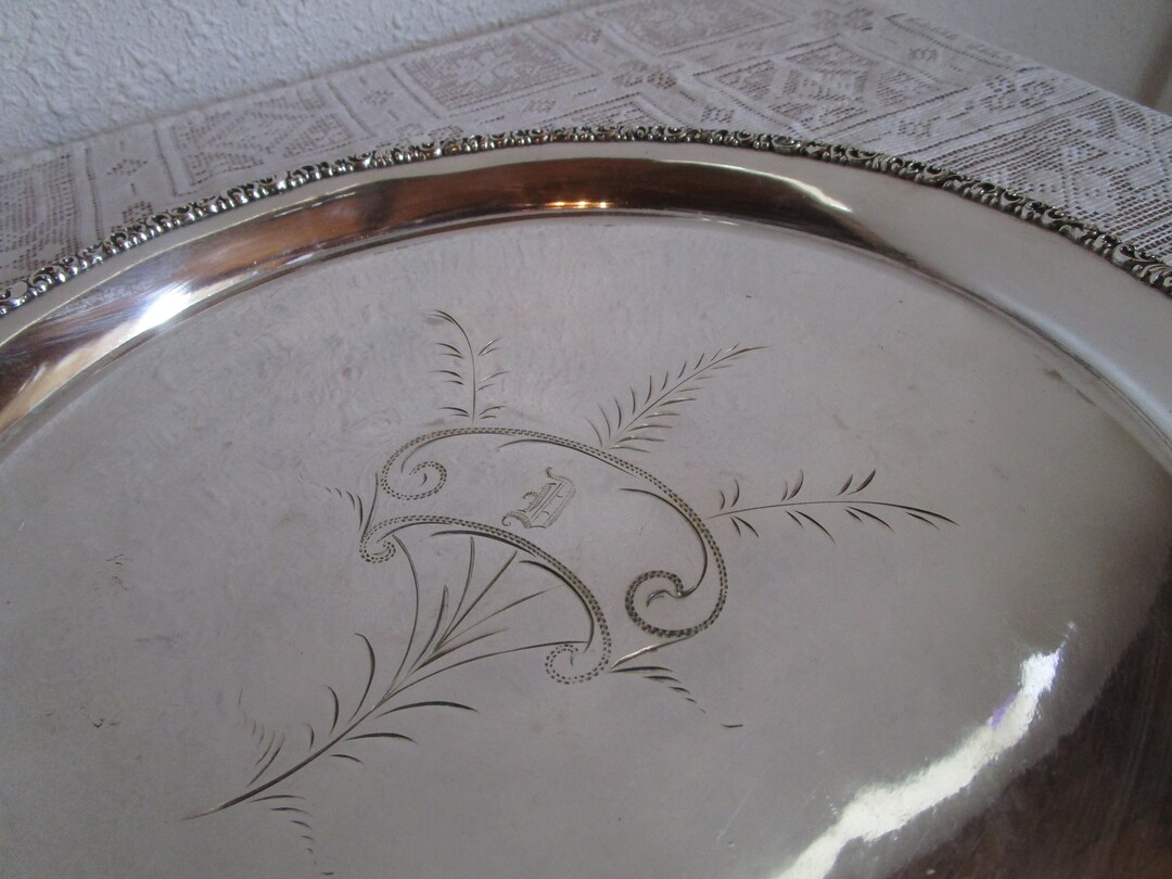 Britannia Metal Co. Quadruple Plate Round Silver Platter 12.75 Etsy