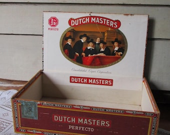 Vintage Dutch Masters Cigar Lidded Tin, 25 Presidents, 1970s