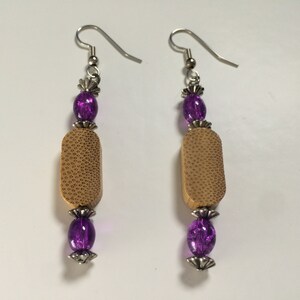 Handmade Glass & Wooden Earrings