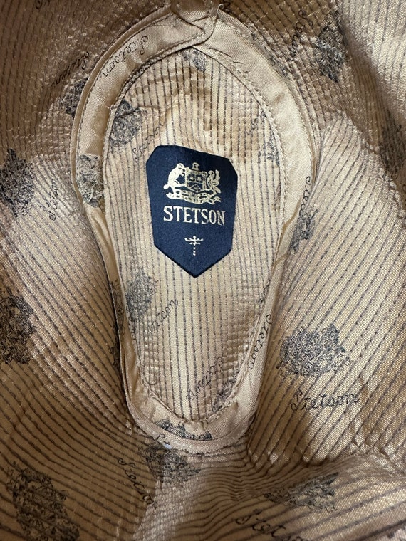 Vintage Stetson Wool Brown and Tan Checkered Fedo… - image 3