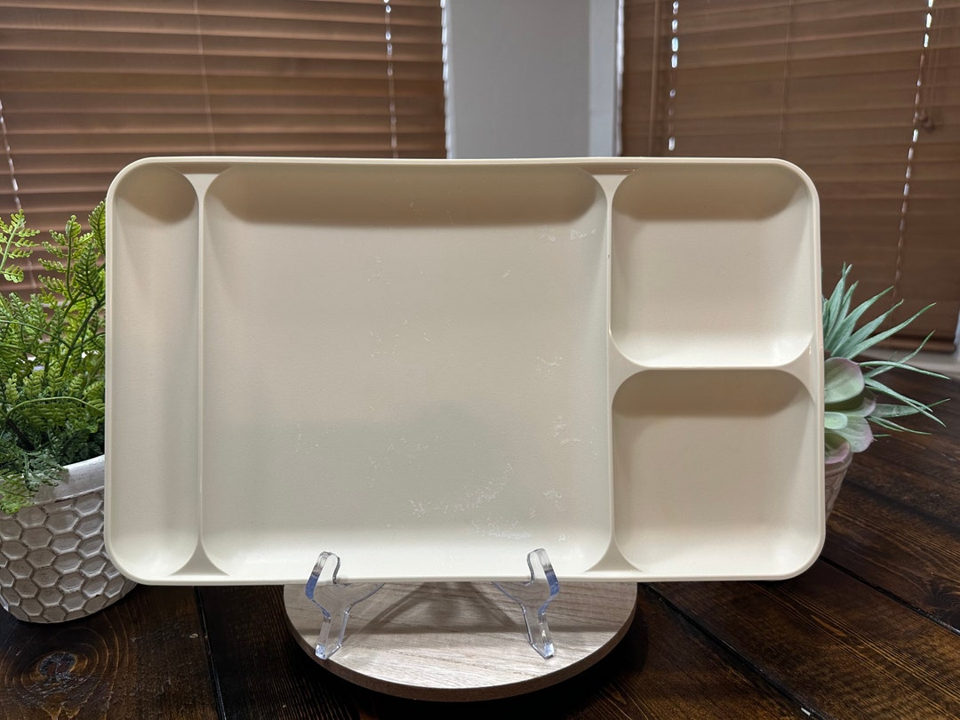 Vintage off White Tupperware Divided Lunch Cafeteria Trays Set of 2 Etsy