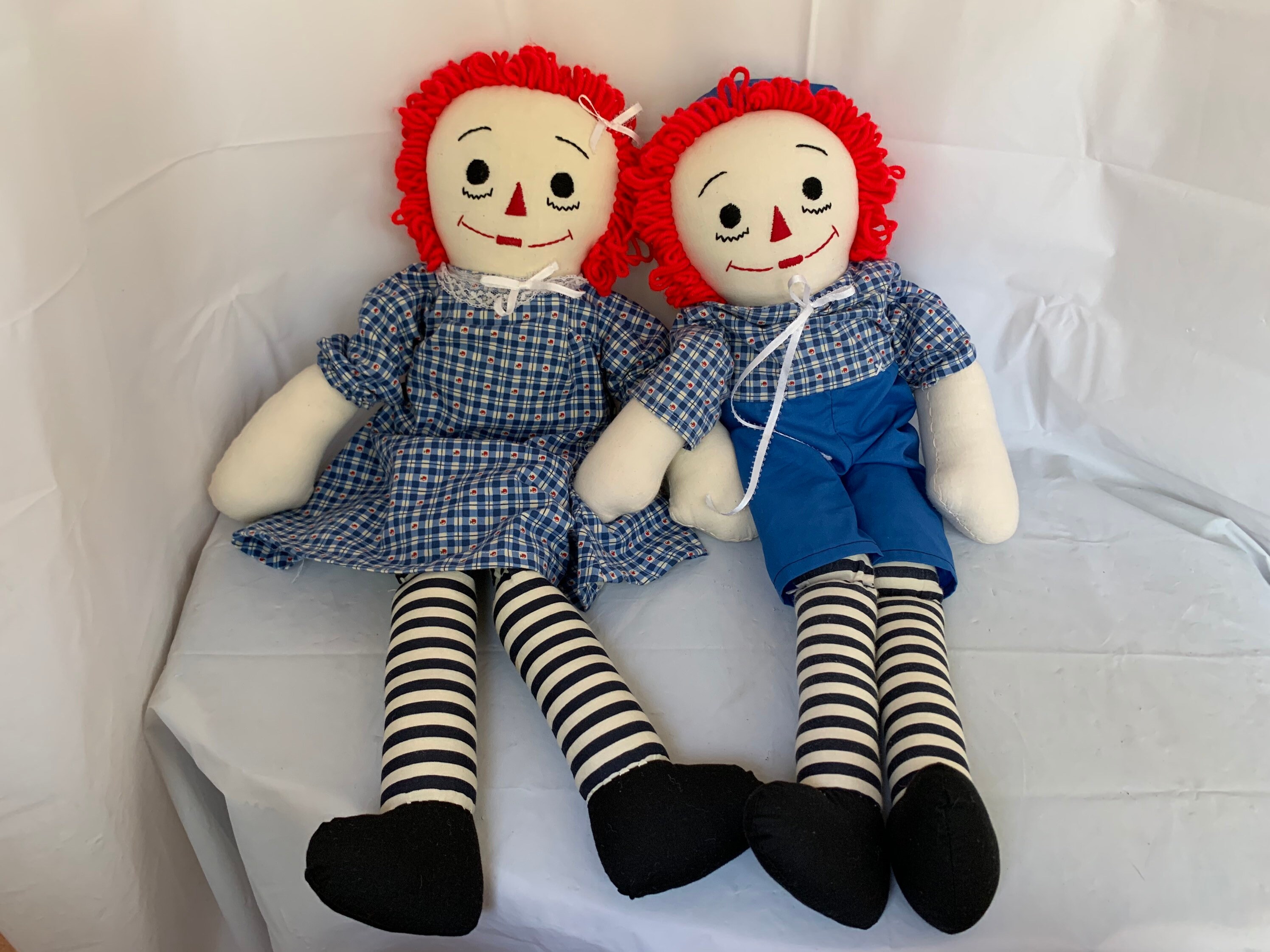 Raggedy Ann & Andy Dolls Handmade 1960s Vintage 26 Etsy